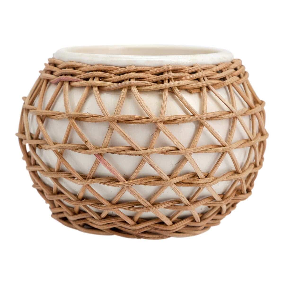 Rattan Planter White Be Made