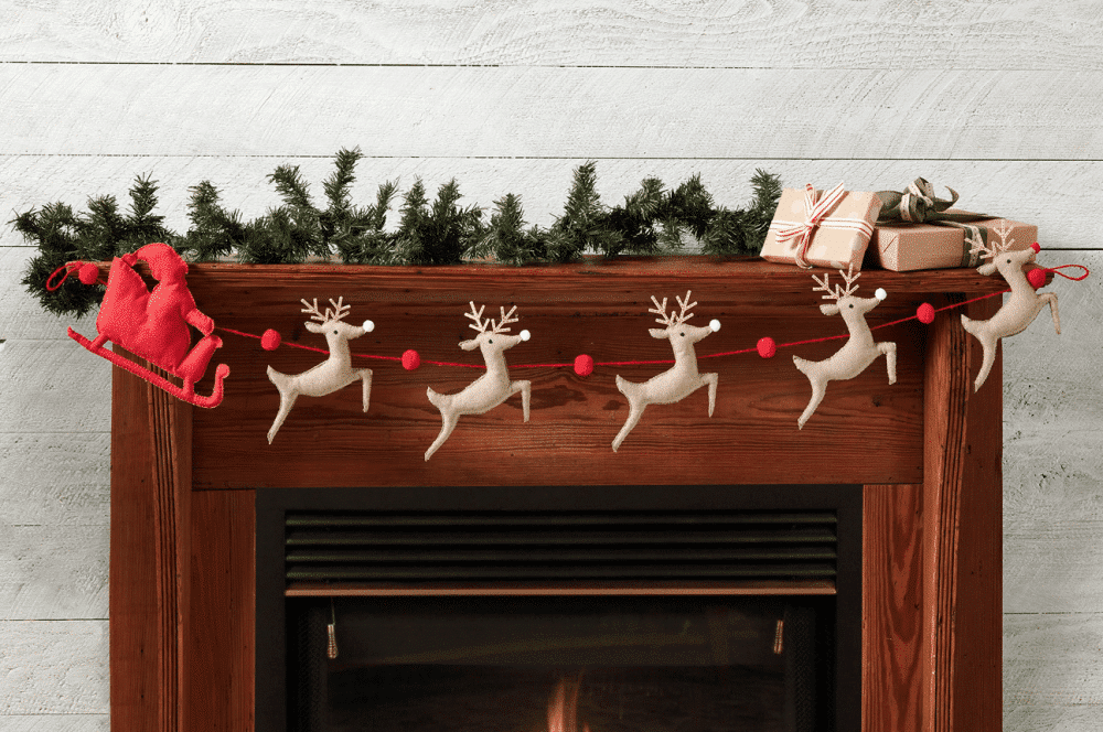 Be Made Hays, KS. Christmas Reindeer & Santa Garland