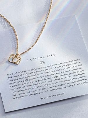 Be Made Hays, KS. Capture Life Camera Necklace in 14k Gold Finish by Bryan Anthonys