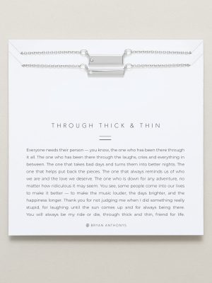 Be Made Hays, KS. Through Thick and Thin Duo Necklace Set 2 Bar Silver Finish by Bryan Anthonys