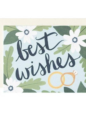 Be Made Hays, KS. Best Wishes for the Mr. & Mrs. Wedding Day Card in Blue