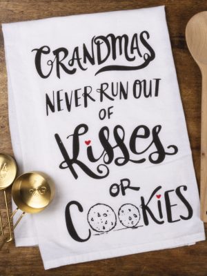 Be Made Hays, KS. Kitchen Tea Towel Grandmas never run out of kisses or cookies White