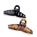 Be Made Hays, KS. Large Loop Claw Clip 2 Piece Brown & Black Recycled Plastic