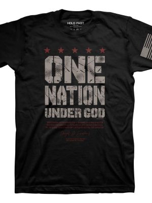 Be Made Hays, KS. Black Graphic T Shirt One Nation Under God Eisenhower