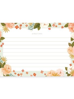 Be Made Hays, KS. Floral Palm Springs Bordered Recipe Cards