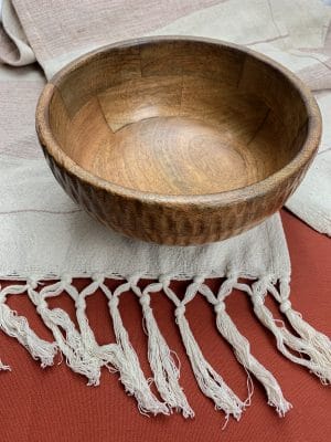 be made hays, KS. textured footed bowl. wooden bowl. home decor.