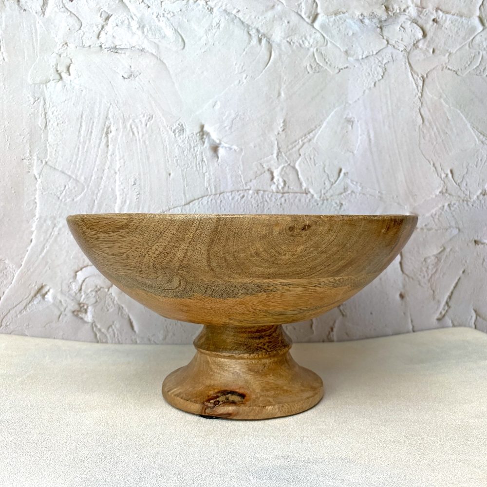 be made hays, ks. classic wood pedestal. serving bowl. made market co.