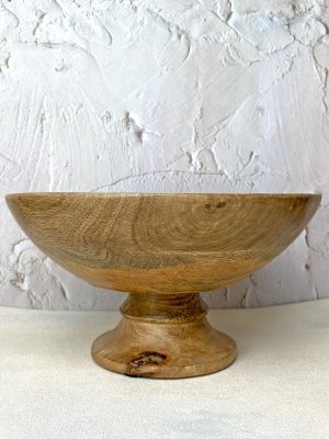be made hays, ks. classic wood pedestal. serving bowl. made market co.