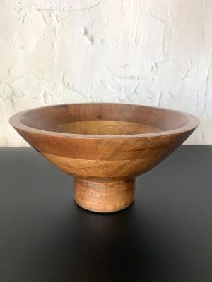 be made hays, ks. footed bowl. mid-century modern home decor. serving bowl.