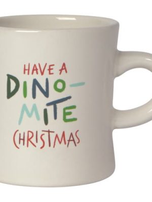 Be Made Hays, KS. Ceramic Diner Mug White Have A Dino-Mite Christmas