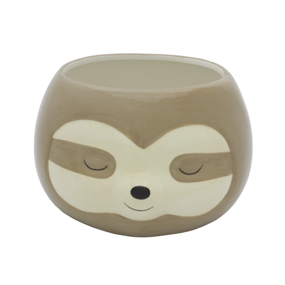 Be Made Hays, KS. Zen Sloth Planter Ceramic
