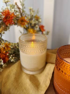 Champagne Dotted Glass Flameless Candle