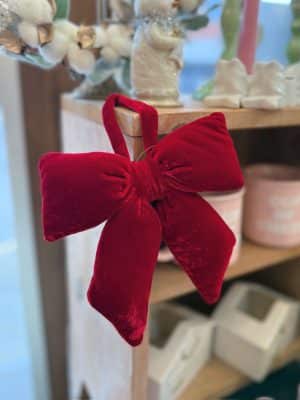 Hanging Velvet Red Bow Ornament