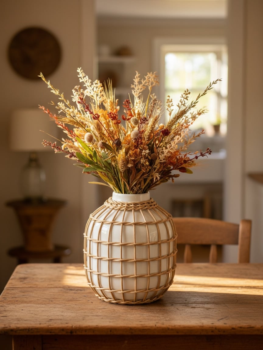 be-made-hays-ks-rattan-vase-white-centerpiece-neutral-fall
