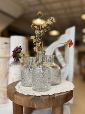 Pressed Glass Bud Vase – 3 Styles