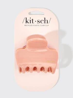 Medium rose-colored recycled claw clip with arched, puffy shape on product card.
