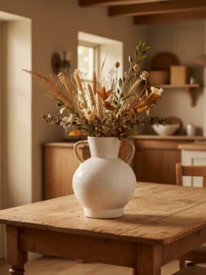 Rattan Wrapped Handle Vase Medium