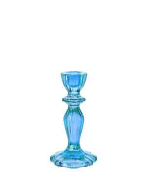 Blue Glass Taper Candle Holder