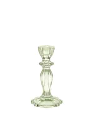 Green Glass Taper Candle Holder
