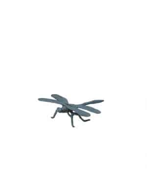 Decorative pewter dragonfly figurine in a matte blue-gray finish, featuring detailed wings and a textured body.