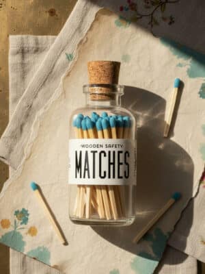 Mini Apothecary Vintage Aqua Matches