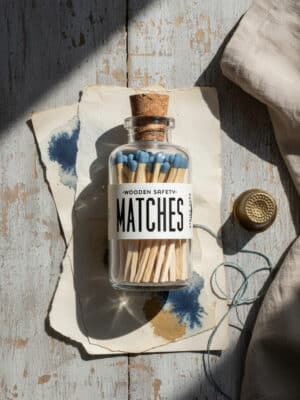 Mini Apothecary Vintage Blue Matches
