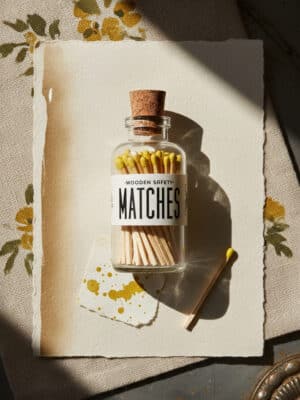 Mini Apothecary Vintage Yellow Matches