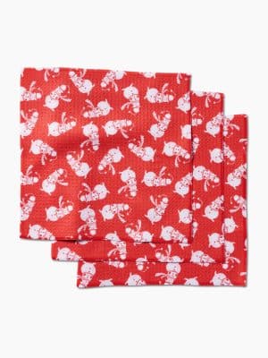 Festive 3-pack of Geometry dishcloths with cheerful snowman pattern, reusable and sustainable.