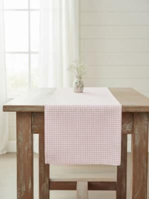 Pink Gingham Table Runner
