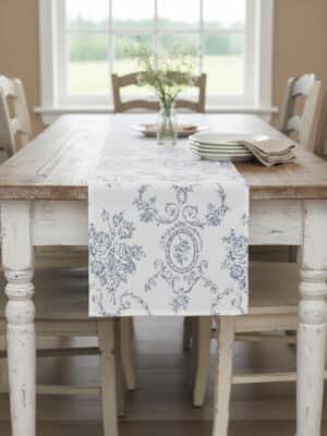 Blue Toile Table Runner