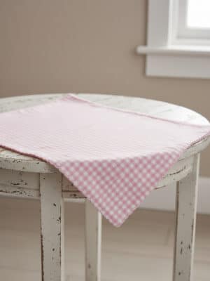 Pink Gingham Square Table Runner