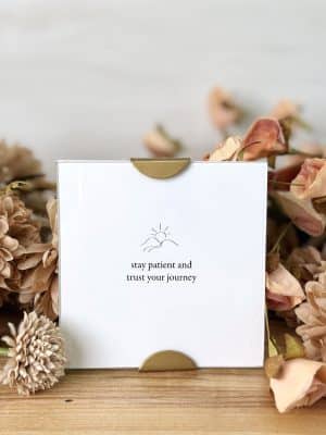 Stay Patient Scallop Frame surrounded by flowers