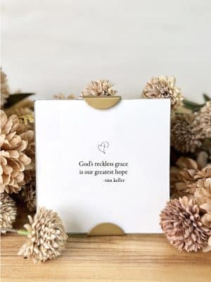 God's Reckless Grace Scallop Frame surrounded by flowers