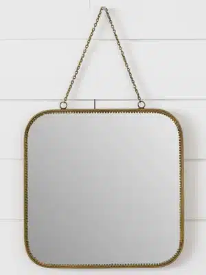 Brass Framed Mirror with Chain
