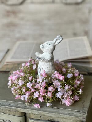 White Distressed Bunny Figurine