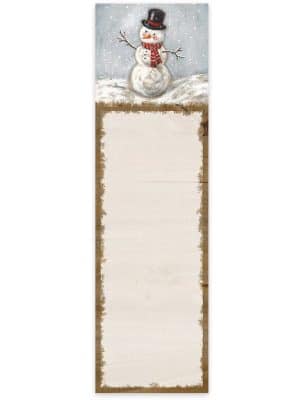 Snowman list notepad with magnetic back and 60 tear-off pages.