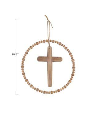 Be Made Hays, KS Wood & Metal Cross Decor Circle 10.5" Tall Easter Christian
