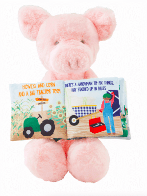 Be Made Hays, KS. Stuffed Animal Pig and Book Set
