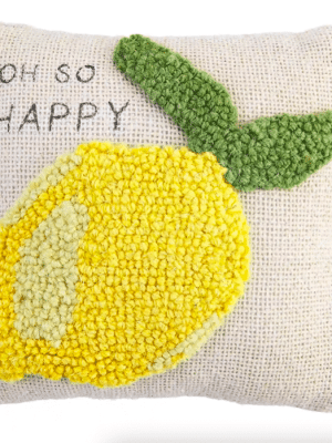 Be Made Hays, KS Mini Hooked Pillow Lemon Oh So Happy