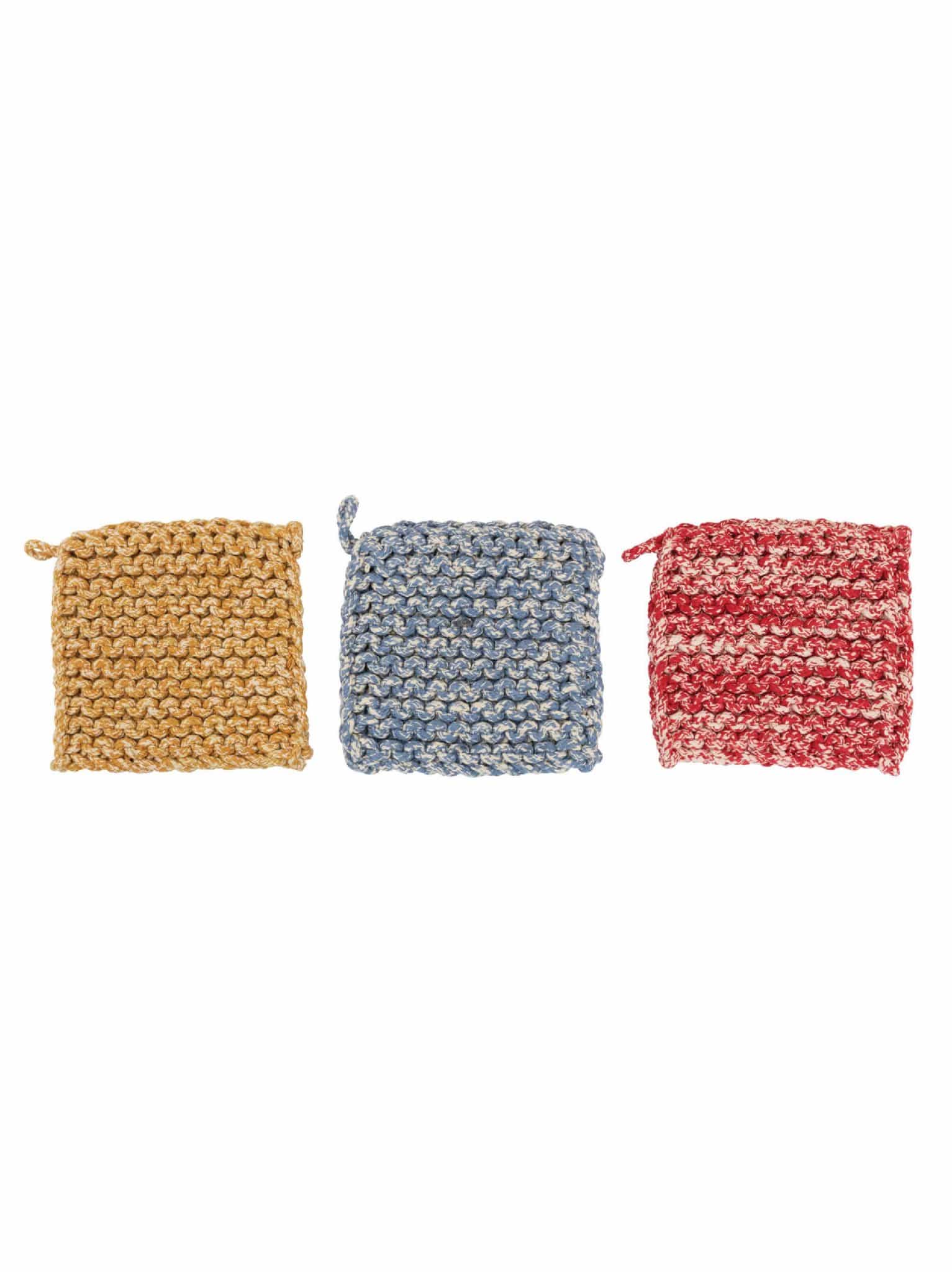 Marbled Crochet Potholder (3 Options) side by side flat