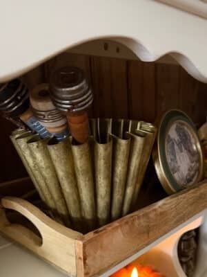 Fluted Gold Metal Planter