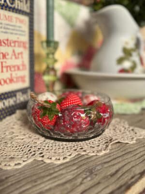 Hand-Blown Glass Hobnail Bowl