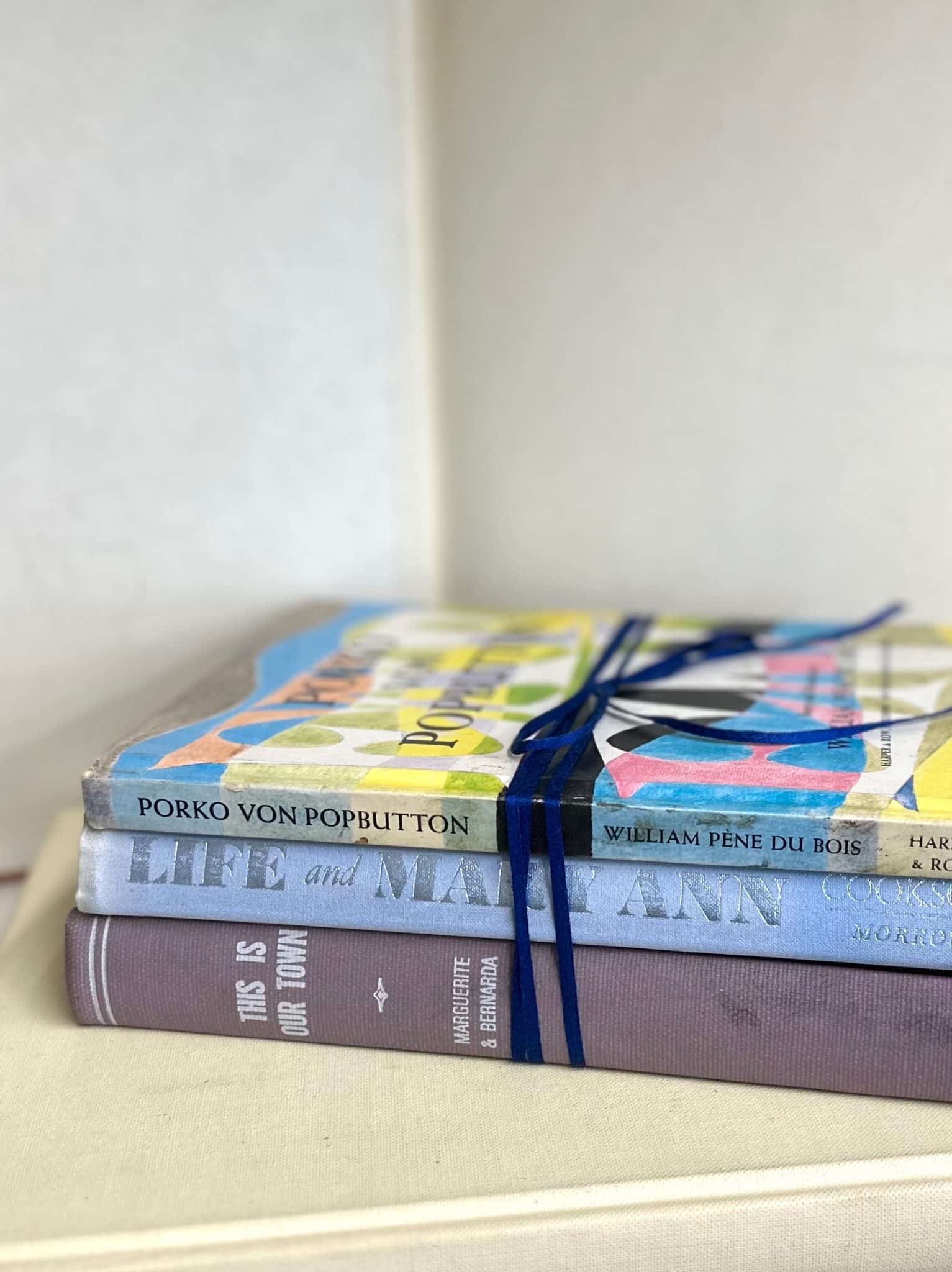 Eclectic Modern Decorative Vintage Books Set in mismatched vibrant hues