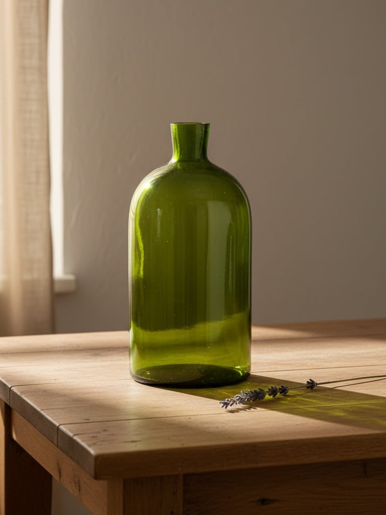 be-made-hays-ks-green-glass-vase-table