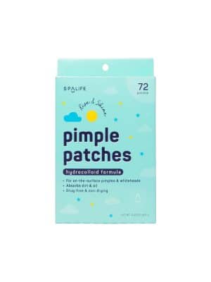 Rise & Shine Pimple Patches packaging on white background featuring sun and cloud shaped hydrocolloid acne patches