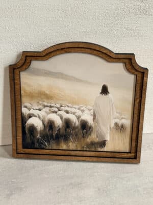 Jesus With Sheep Arched Large Wall Art