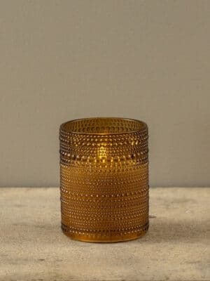 Amber Dotted Glass Flameless Candle