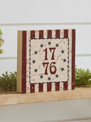 1776 Patriotic Stripe Block Sign