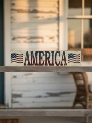 America USA Block Sign