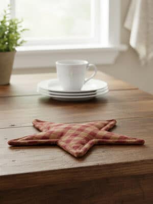 Burgundy Checkered Star Trivet